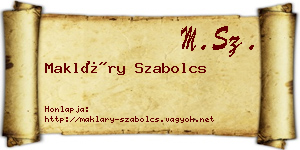 Makláry Szabolcs névjegykártya
