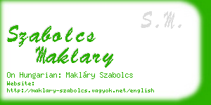 szabolcs maklary business card